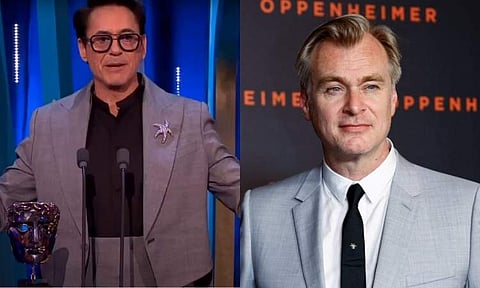 Robert Downey Jr acknowledges Christopher Nolan in his BAFTA speech