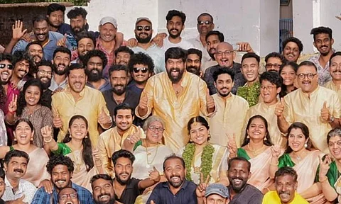 Joju George with his Pani cast and crew