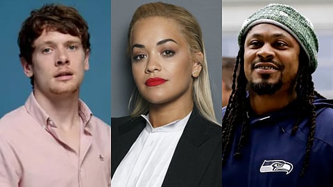 From L to R - Jack O’Connell, Rita Ora and Marshawn Lynch