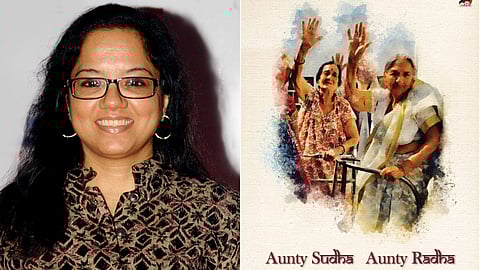 Tanuja Chandra (left) and a poster of the documentary