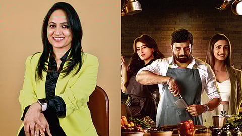 Producer Roopa DN and a poster from Chef Chidambara 