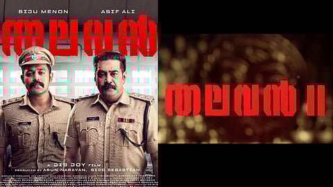 Poster of Thalavan (L), Title announcement of the sequel (R)
