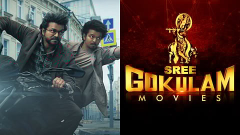 GOAT poster, Sree Gokulam Movies logo