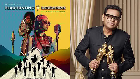 A poster of Headhunting to Beatboxing (left) and A.R. Rahman