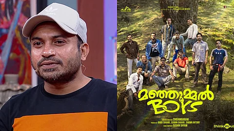 Soubin Shahir (L), Poster of Manjummel Boys (R)