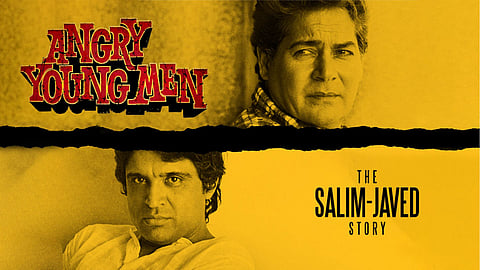 The poster of the series featuring Salim Khan (R) and Javed Akhtar (L)