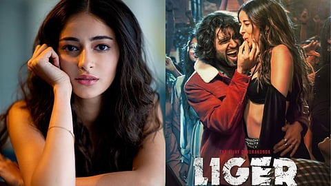 Ananya Panday and a poster of Liger