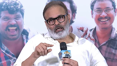 A still of Naga Babu at the press meet
