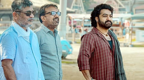 A still from the sets of Devara