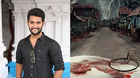 Aadi Sai kumar (L) and Shambhala first poster (R)