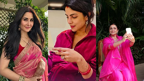 (from left) Katrina Kaif, Priyanka Chopra Jonas and Parineeti Chopra