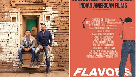 Raj & DK (left) and a poster from Flavors