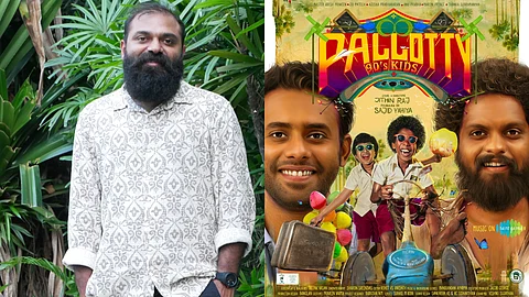 Jithin Raj (L), Poster of Pallotty 90's Kids