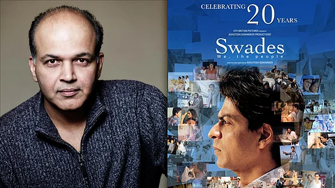 Ashutosh Gowariker (L) and Swades poster (R)