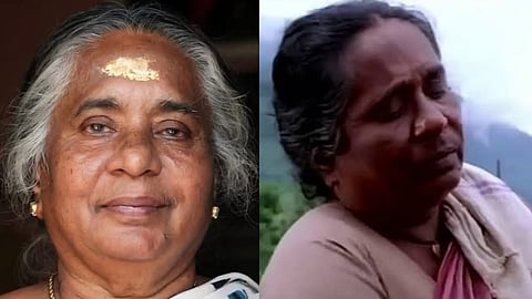 Meena Ganesh (L), her character in Vasanthiyum Lakshmiyum Pinne Njaanum (R)