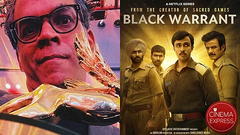Vikramaditya Motwane (left) and a poster from Black Warrant