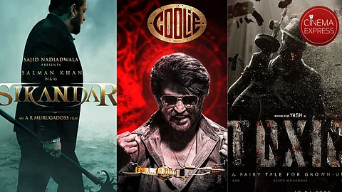 Sikandar poster (L), Coolie poster (M) and Toxic poster (R)