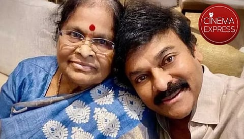 A still of Chiranjeevi with mother, Anjana Devi