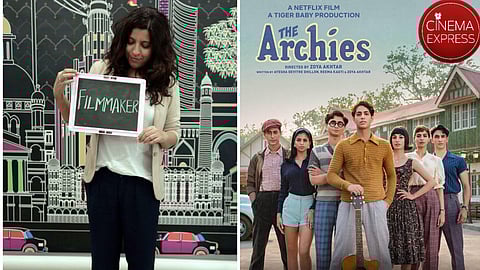 Zoya Akhtar (left) and a poster from The Archies