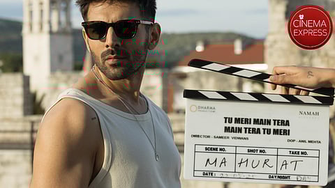 Kartik Aaryan on the sets of the film