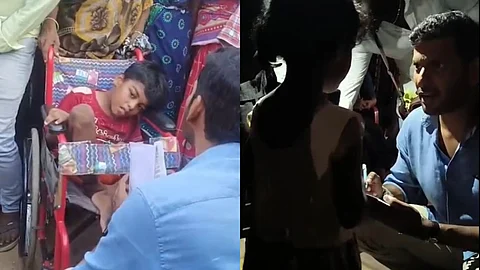 Vishal listens to people's concerns at shooting spot, promises to offer help