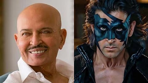 Rakesh Roshan (L) and Hrithik Roshan (R) in Krrish 