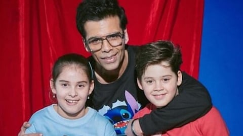 Karan Johar with his children Roohi and Yash