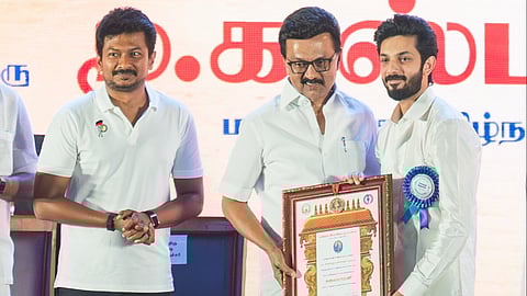 Anirudh receives Kalaimamani Award from CM and Deputy CM