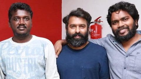 From L to R - Mari Selvaraj, Santhosh Narayanan and Pa Ranjith