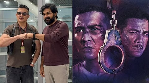 Karthi flies to Malaysia to catch Banduan premiere, meets lead actor Aaron Aziz 