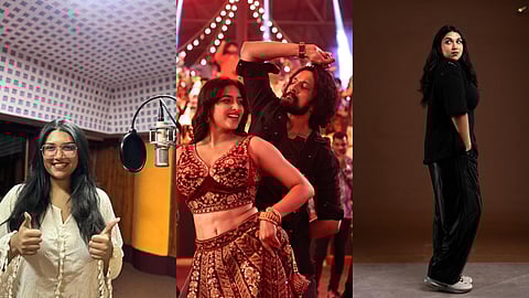 Sanvi Sudeep and still from Mark's 'Mast Malaika'