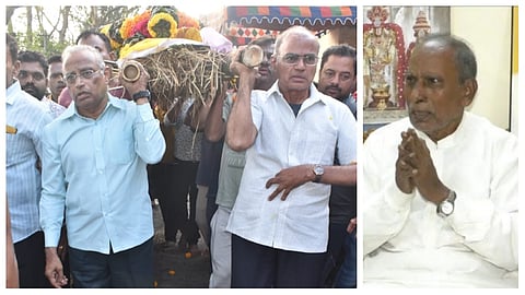 NTR’s sons carry devoted fan NTR Raju’s mortal remains