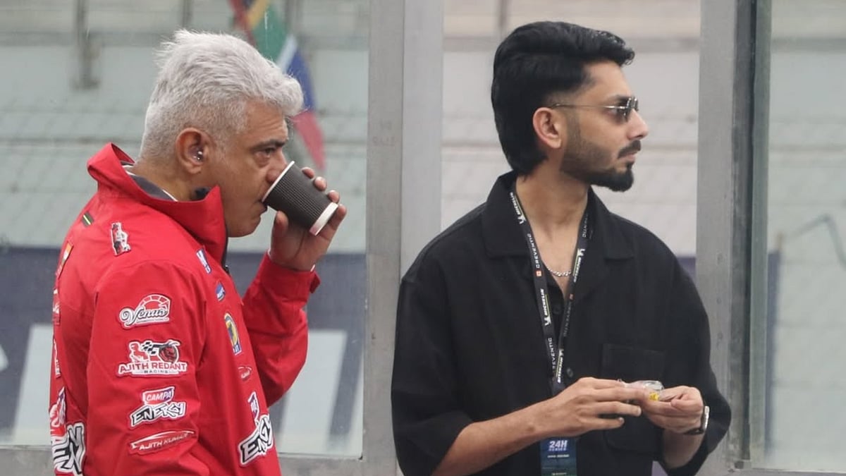 Anirudh meets Ajith Kumar in Abu Dhabi race