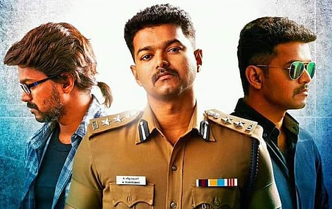 Theri poster featuring Vijay