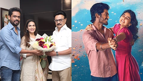 Producers of Abishan Jeevinth-Anaswara’s With Love meet Chief Minister MK Stalin