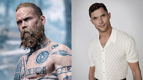 Baldur from God of War (L) and Ed Skrein (R)