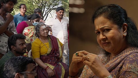 Screengrabs from Thaai Kizhavi making video; Radikaa Sarathkumar