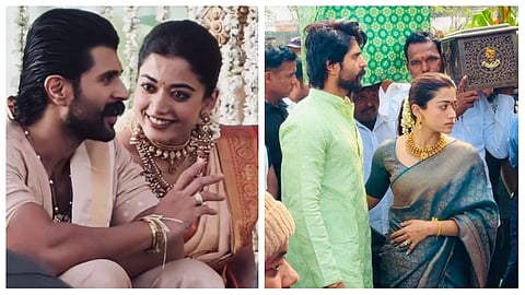 Vijay Deverakonda, Rashmika perform pooja at ancestral village Thummannapet