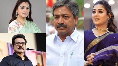 Khushbu, Sarath Kumar and others condemn C Ve Shanmugam's sexist remark on Nayanthara