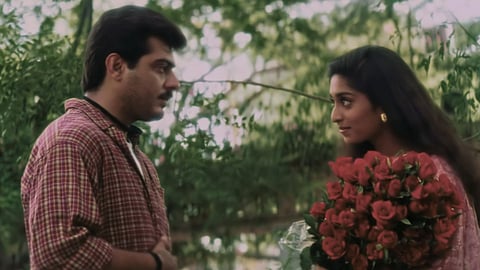 Ajith Kumar and Shalini from the screengrab of Amarkkalam trailer
