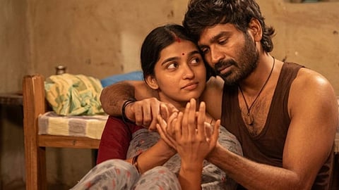 A still from Kara featuring Mamitha Baiju and Dhanush