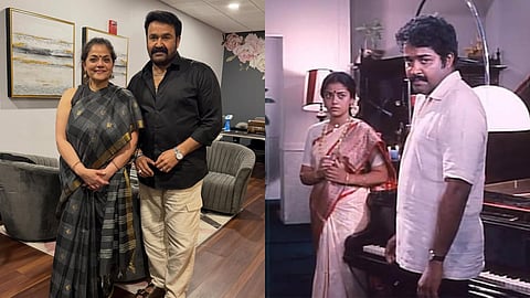 Mohanlal meets Asha Jayaram again after 40 years in US, fans celebrate Onnu Muthal Poojyam Vare reunion