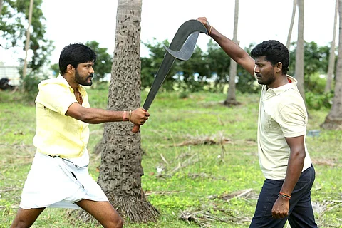 Things get bloody on the sets of Aruva Sandai
