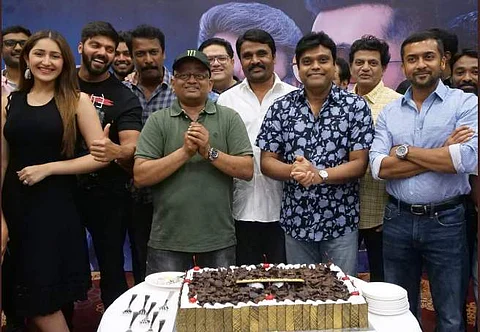 Suriya and team celebrate as Kaappaan enters Rs 100-crore club