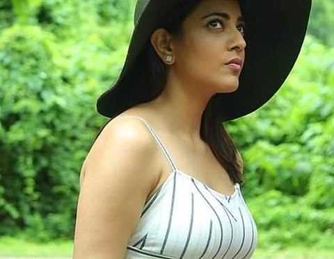 Kajal Aggarwal, from the sets of her next Tollywood release Sita