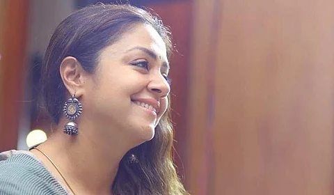 Jyothika clicked at the press meet of her next release Raatchasi 