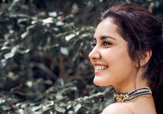 Raashi Khanna clicked during the launch of her next movie, Prati Roju Pandaage