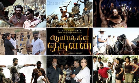 As Selvaraghavan's epic fantasy completes 10 years, we give you some rare working stills from the film sets.