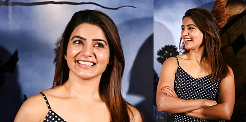 Here are a few clicks of Samantha Akkineni from the teaser launch of Zombie Reddy