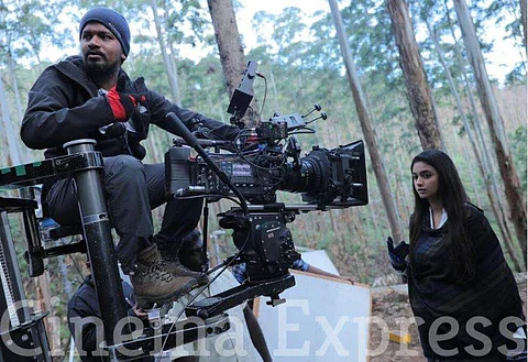 Penguin cinematographer Kharthik Palani with Keerthy Suresh